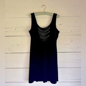 Vintage! Danielle Casey - Black Velvet Mini Dress - Lowback with Metal Hardware